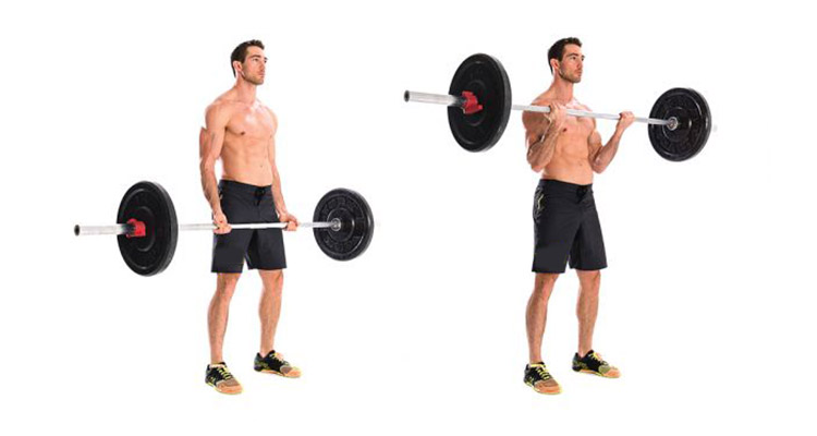 Barbell curl for increased resistance